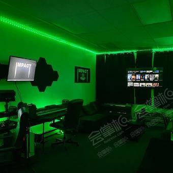 Recording Studio with Unique Lights